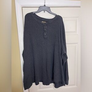 Big and tall long sleeve thermal Henley. 4xl tall